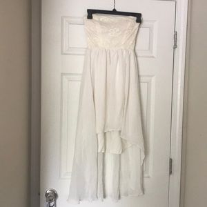 White Lace Strapless Dress